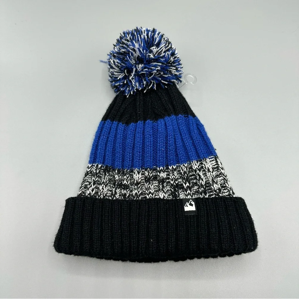 Grand Sierra Winter Hat Size 4-6 Years Black Blue Gray